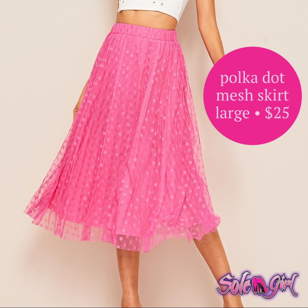 Polka Dot Mesh Skirt